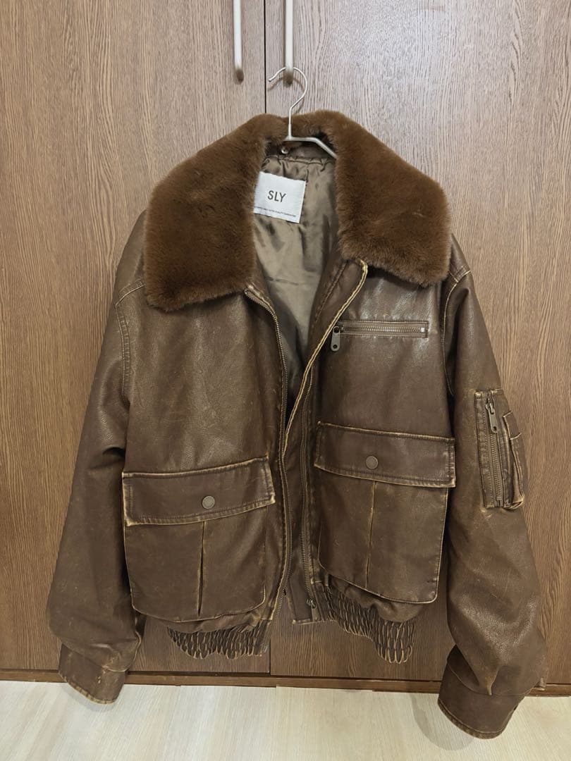 SLY ブラウンレザージャケット