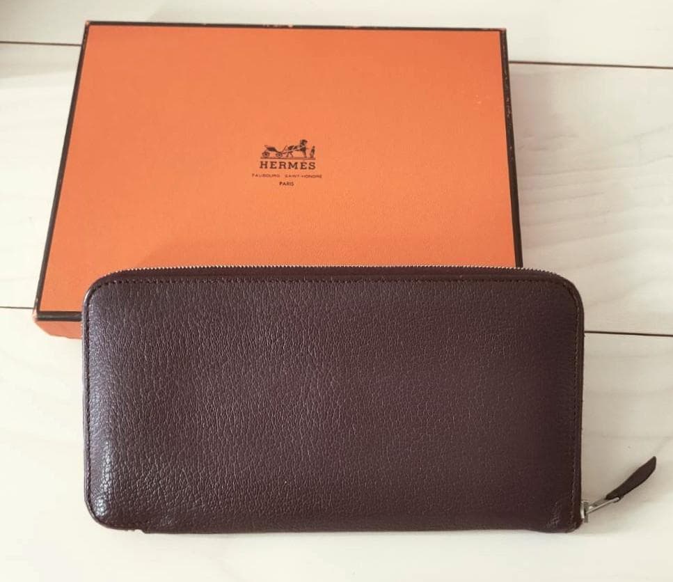 エルメスHermes　アザップ　オールレザー　クラッシック　紫　シェーブル　箱付