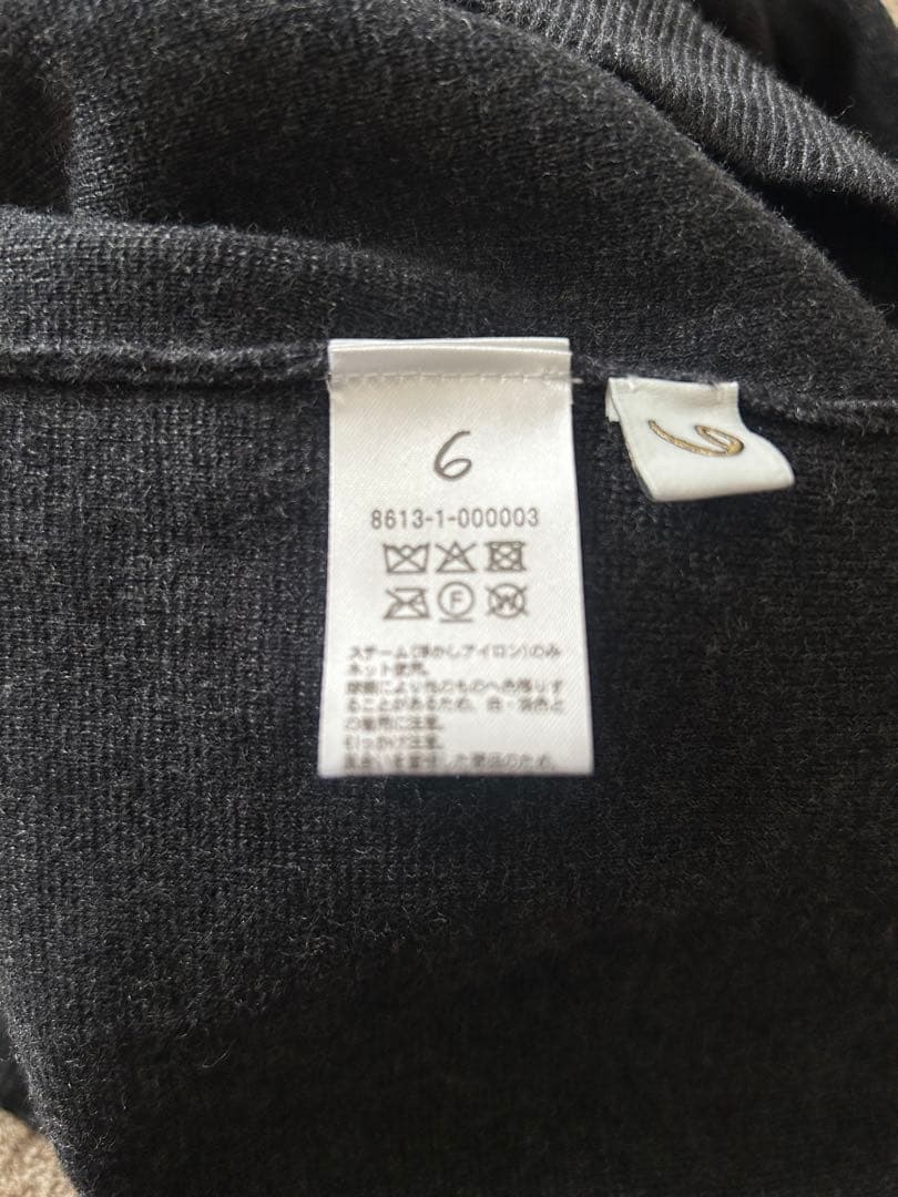 6（ROKU）　コットンウールミラノリブ タートルネック ニット　ダークグレー