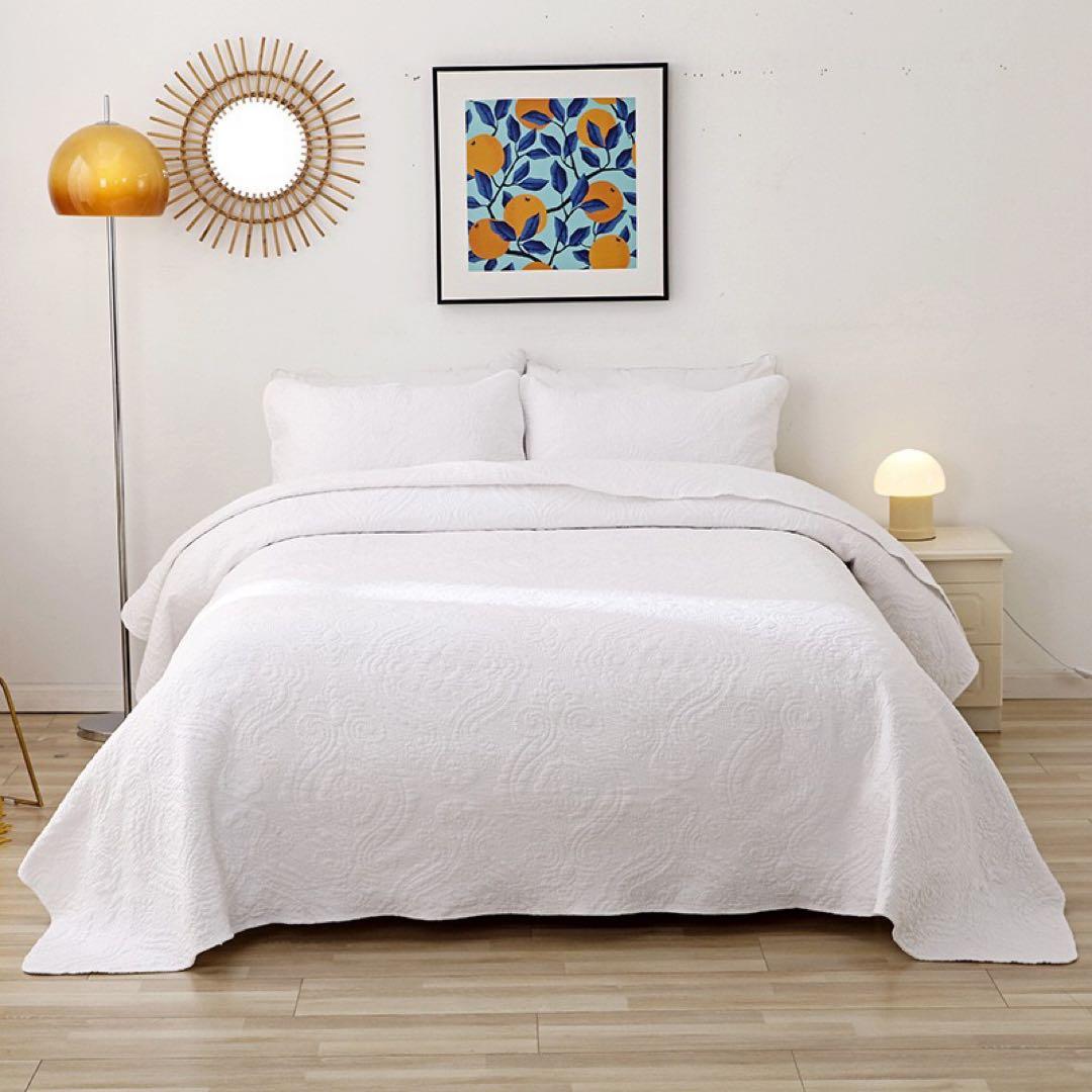 キルトベッドカバー3点セット綿マルチカバー キルティング 283B