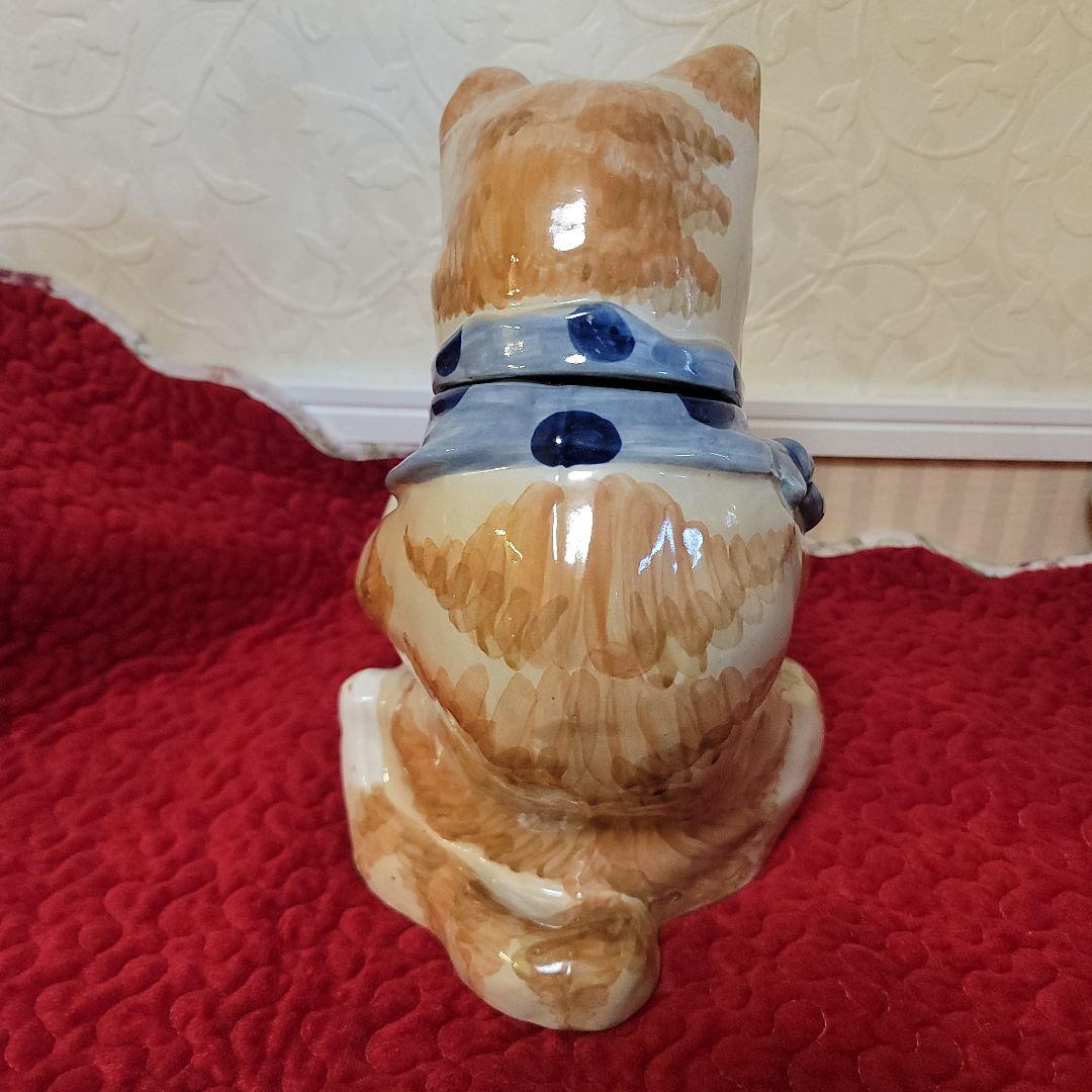 米国　ヴィンテージ　キャットフィーダー　猫の置物 　ルイビルストーンウエア　レア