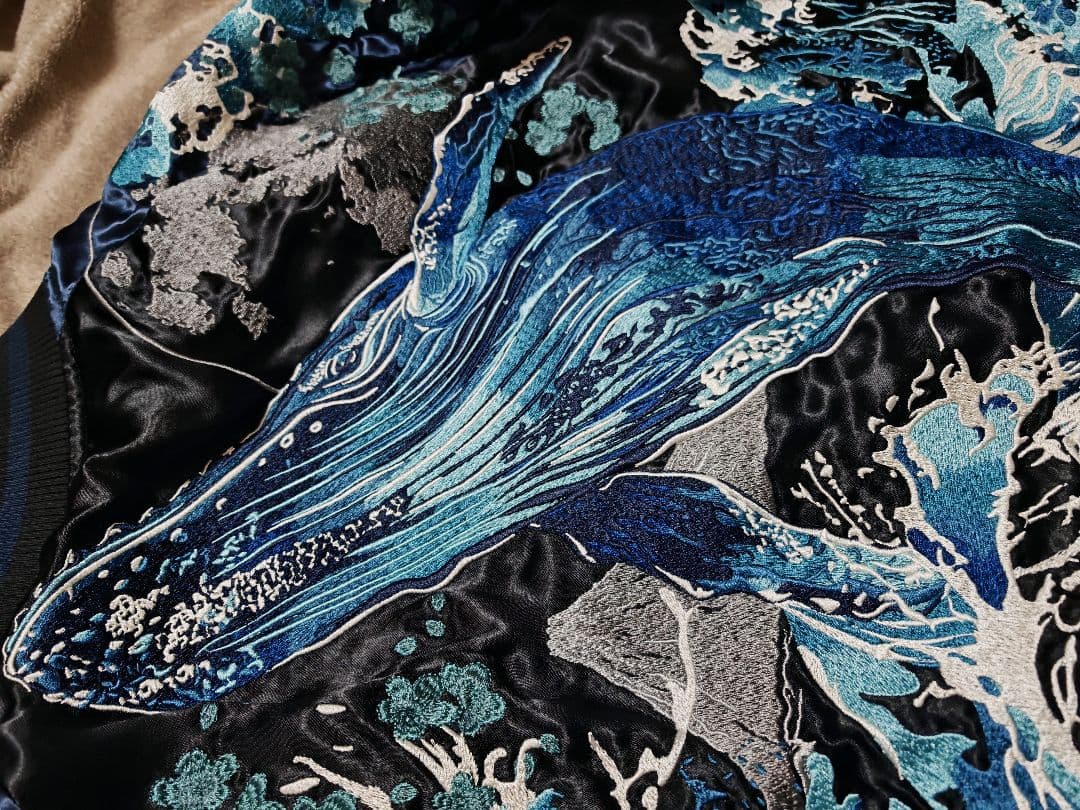 絡繰魂 美品 ２面用 クジラ 日本限定 スカジャン unisex vintage