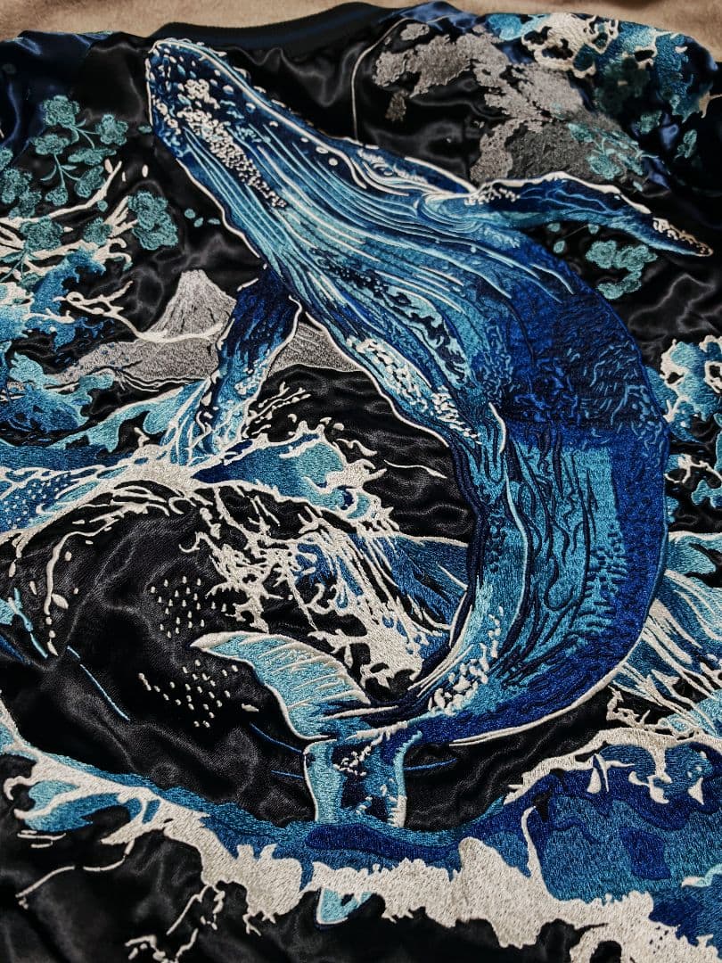 絡繰魂 美品 ２面用 クジラ 日本限定 スカジャン unisex vintage