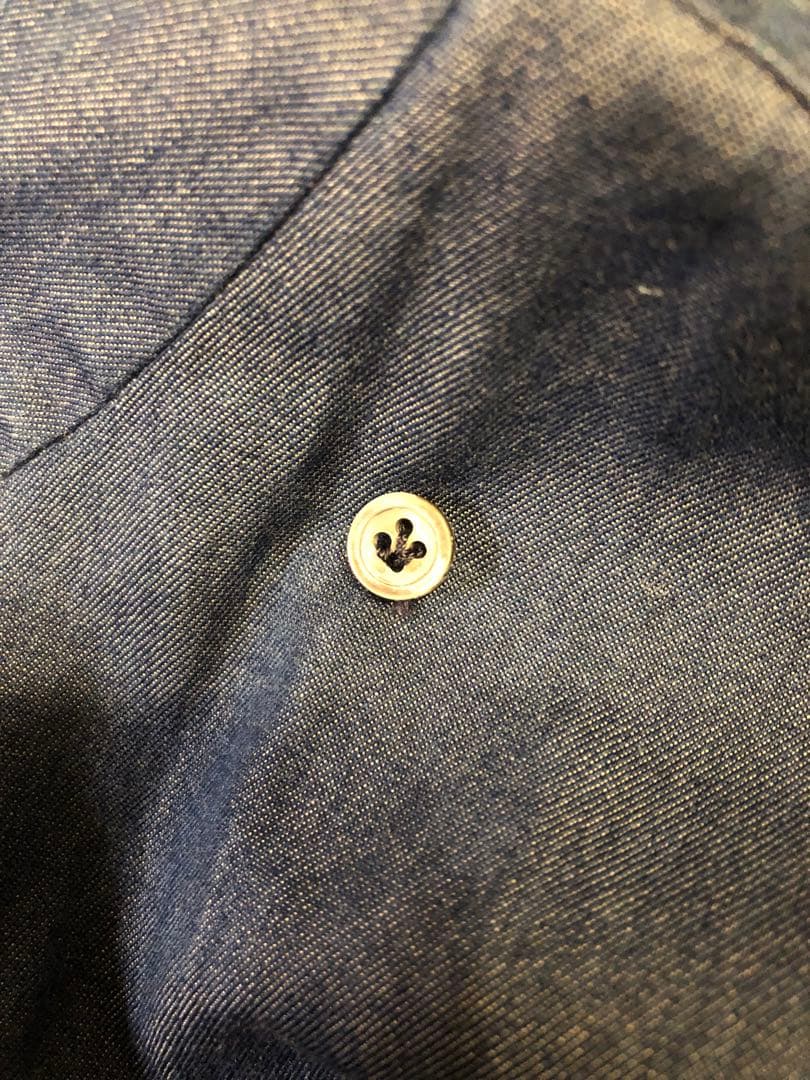 新作 フィナモレ MANUEL ワンピースカラー インディゴ デニムシャツ 38