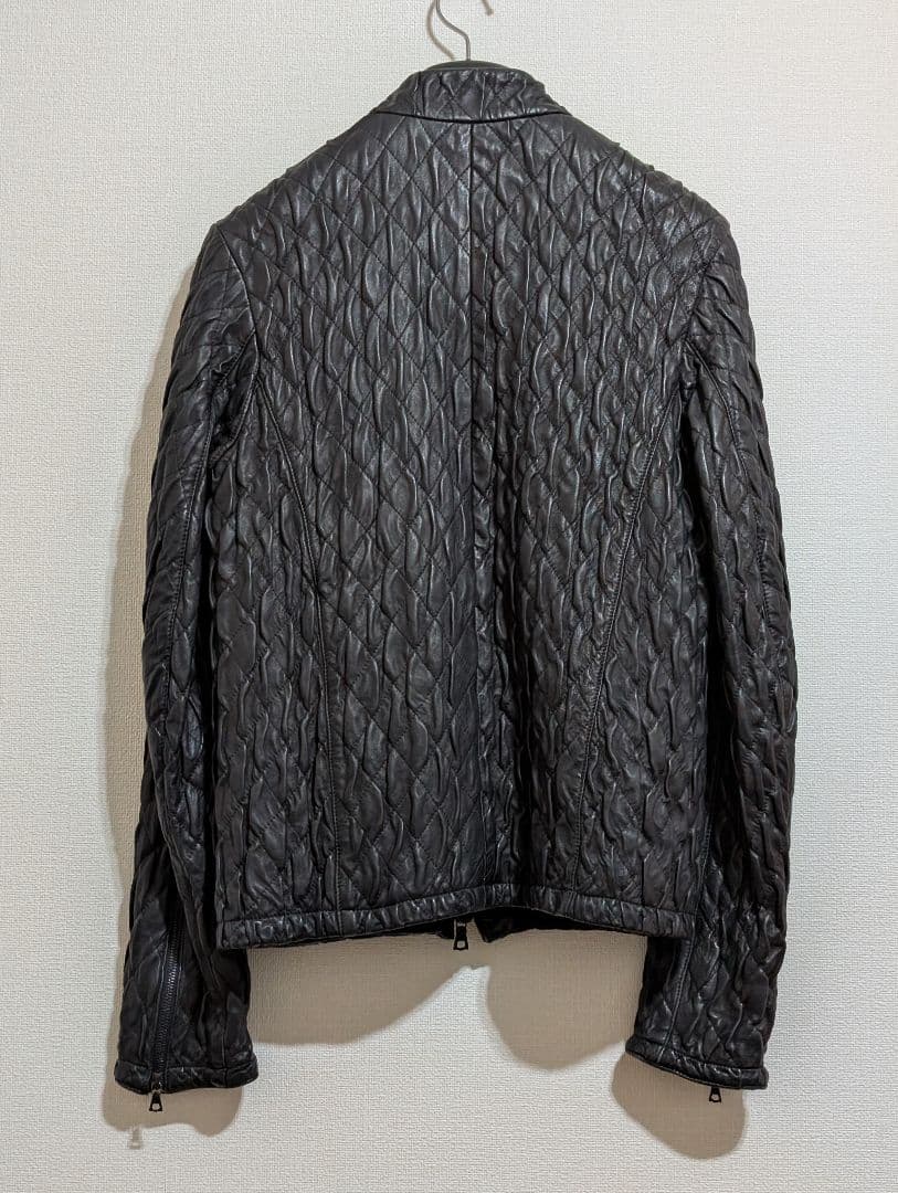 【美品】イタリア製 DROMe ラムレザー ライダースジャケット