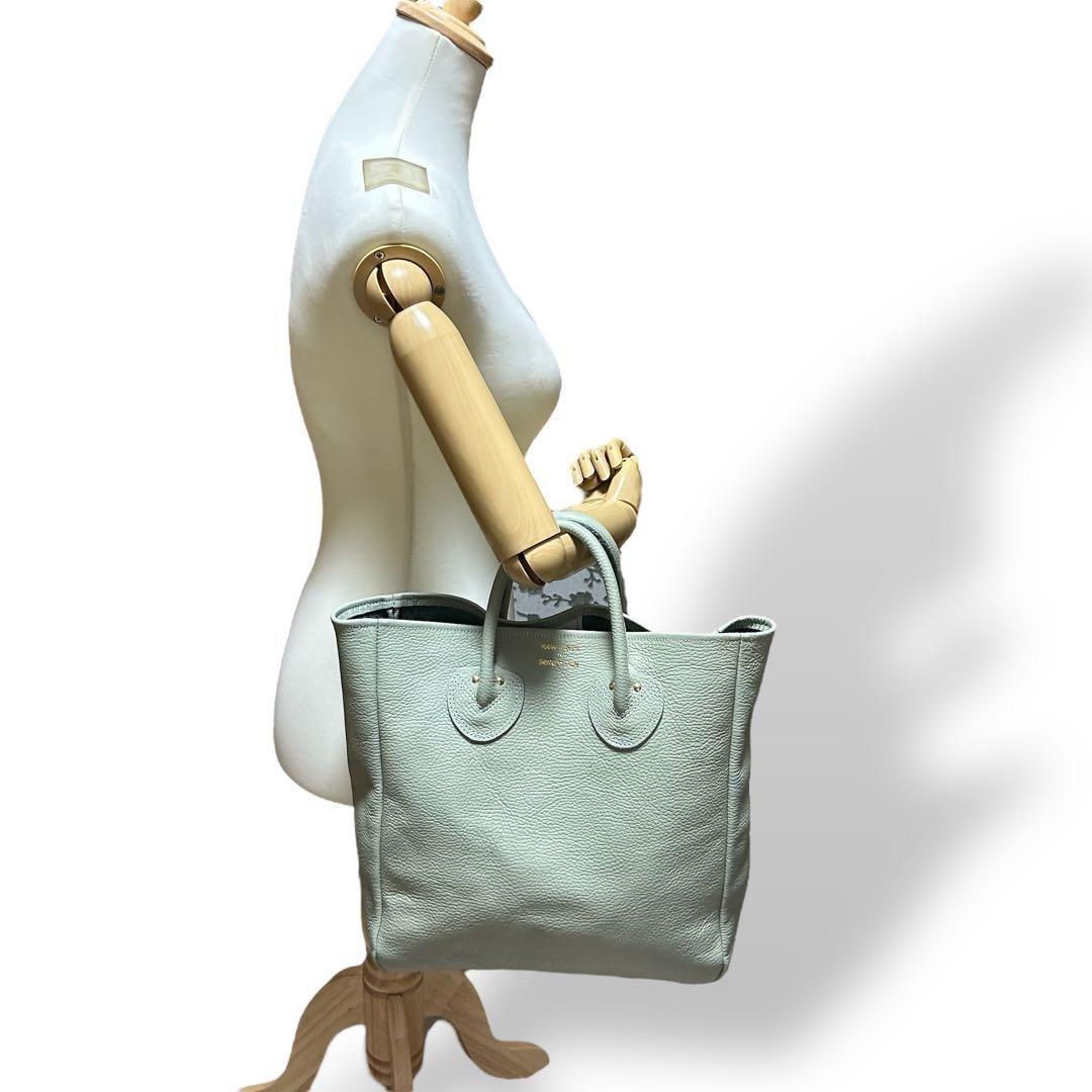 希少 YOUNG&OLSEN トートバッグ シボ革 ミントグリーン 2219