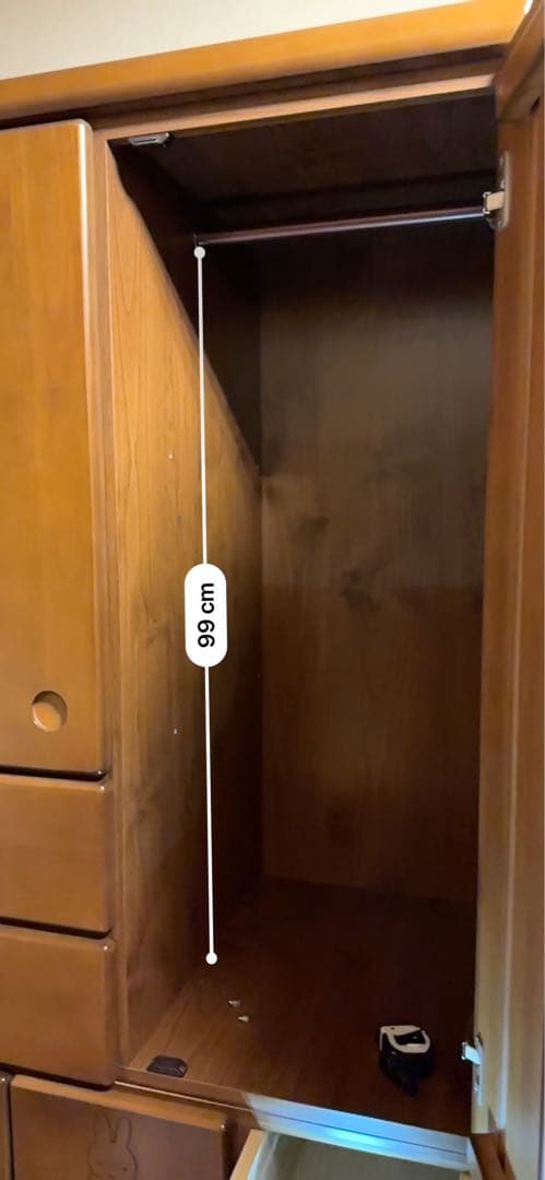 ミッフィ　天然木　子ども用タンス