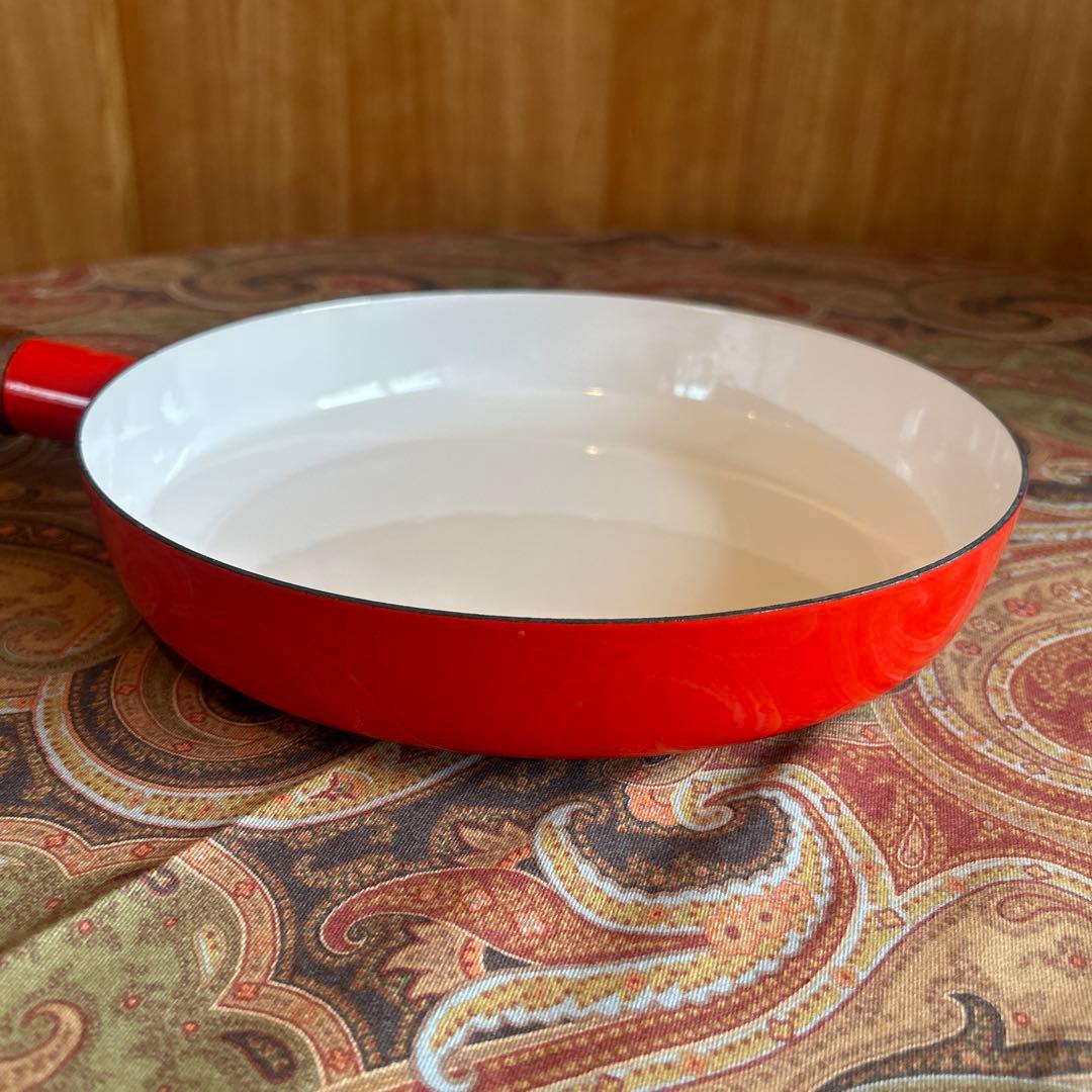 170◆DANSK フライパン25cm 赤いホーロー　ヴィンテージ