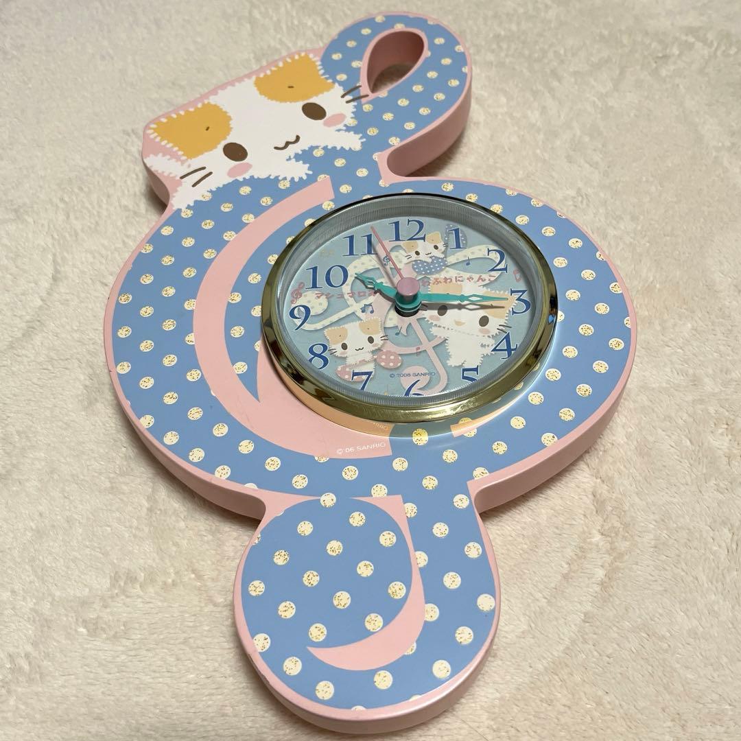 【激レア】Sanrio サンリオ　マシュマロみたいなふわふわにゃんこ　掛け時計