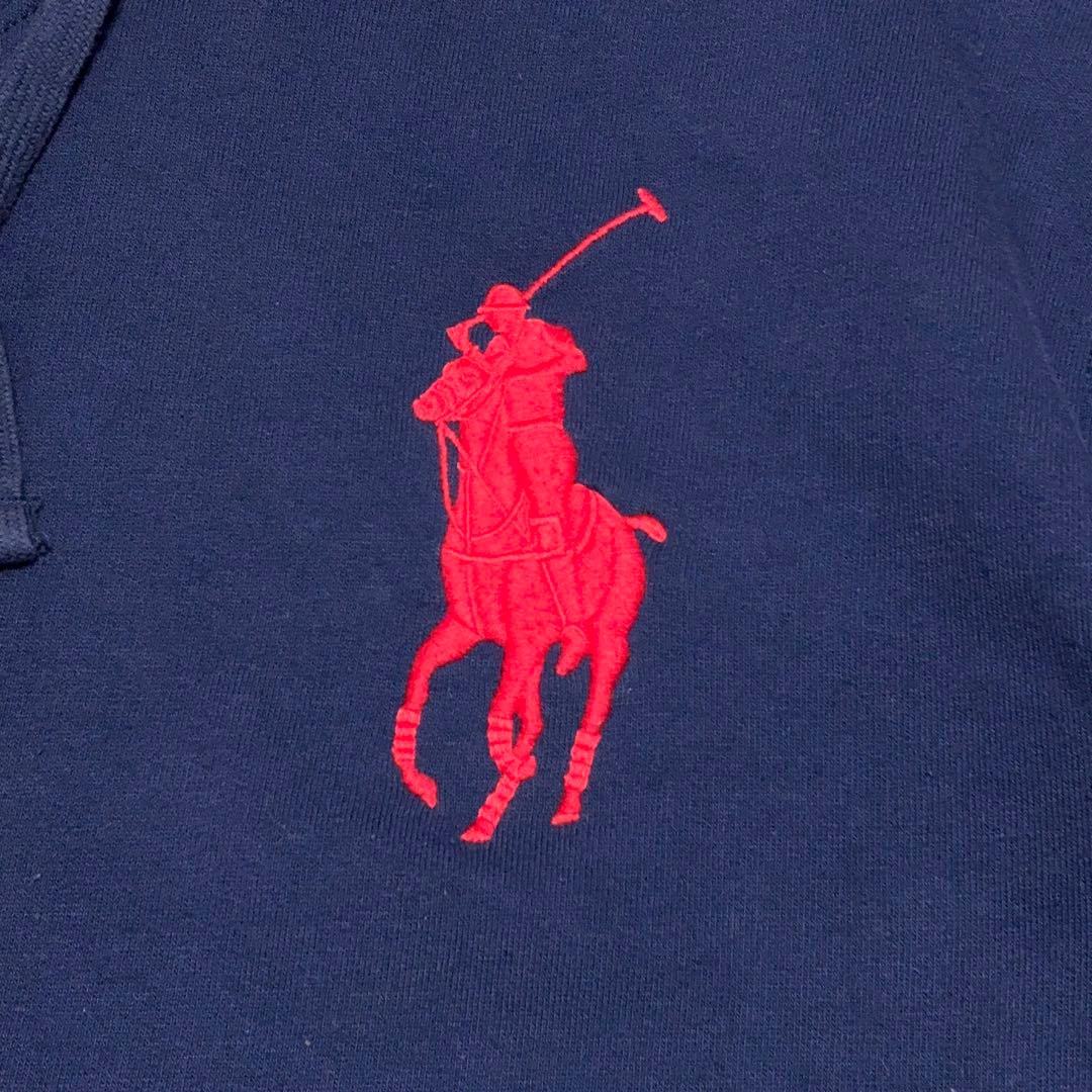 ポロ ラルフローレン ビッグポニー刺繍 プルオーバー パーカー ネイビー L