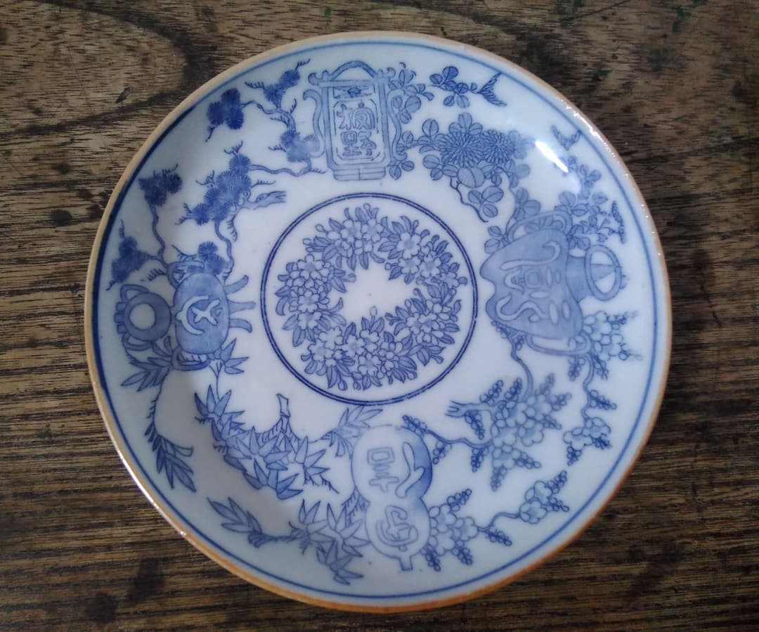 3枚ご成約済【5枚】明治期　印判小皿【骨董　小皿】