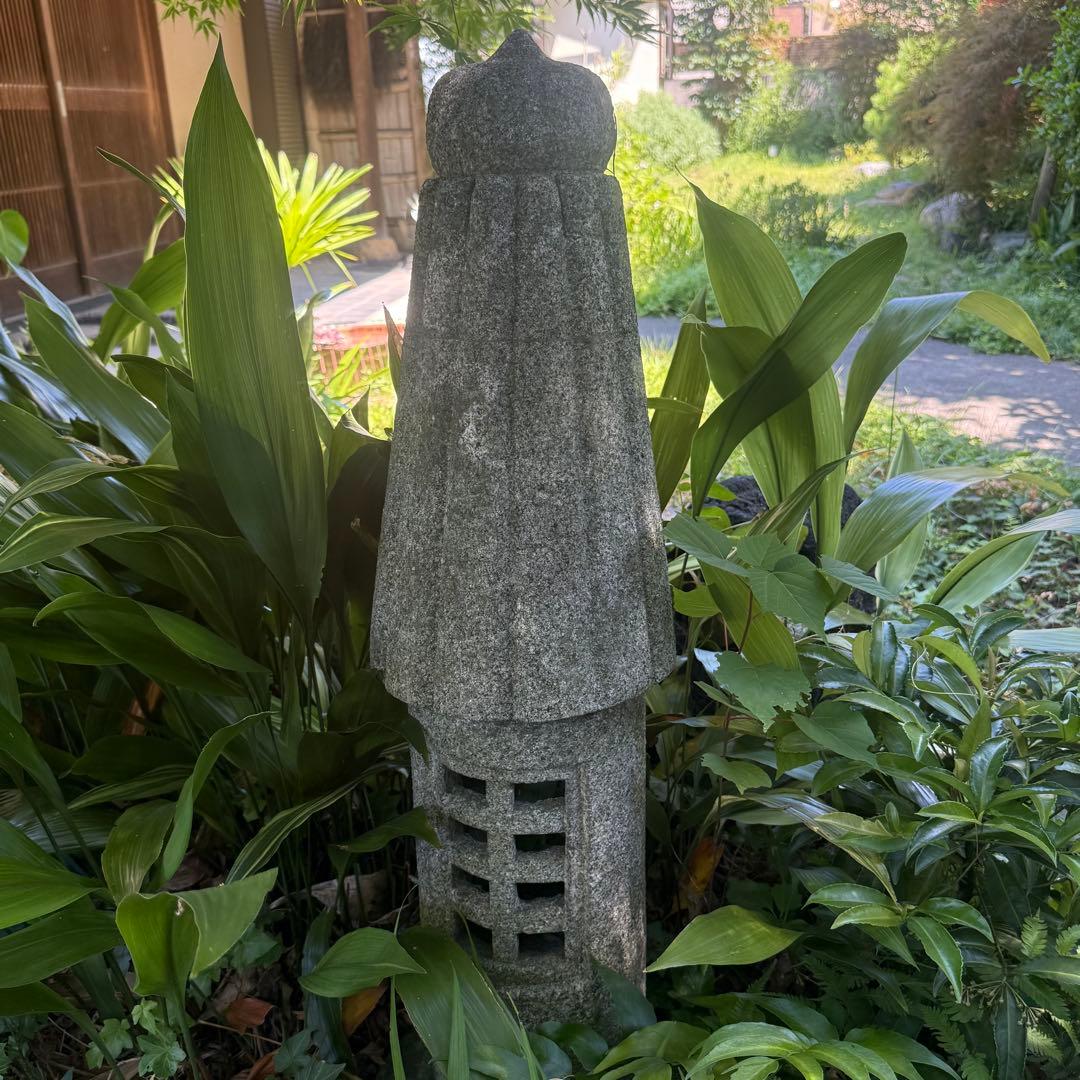 【お引き取り限定】灯篭 2個 たぬき 置物 石