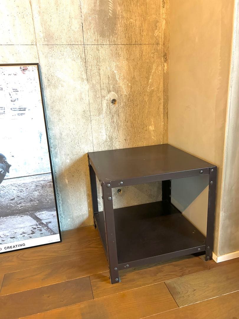 ダークブラウン スチールラック 棚