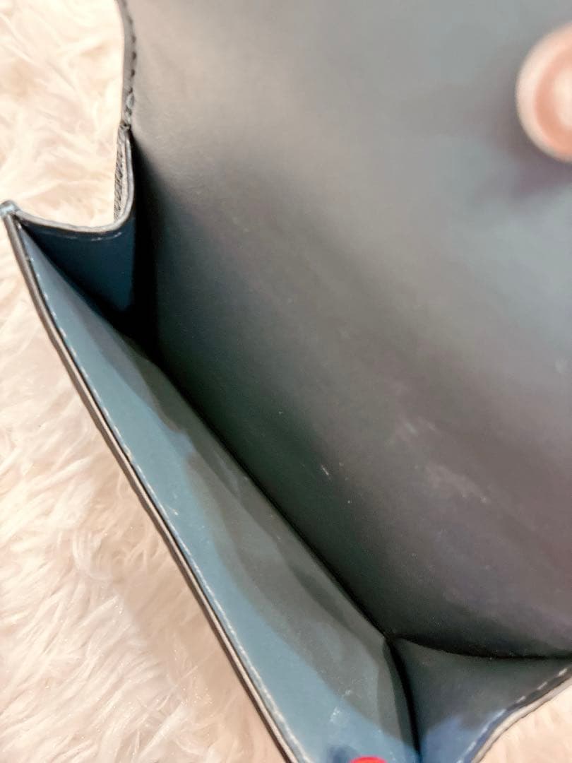 【美品】COACH ミニ トライフォールド ウォレット 三つ折り財布　ネイビー