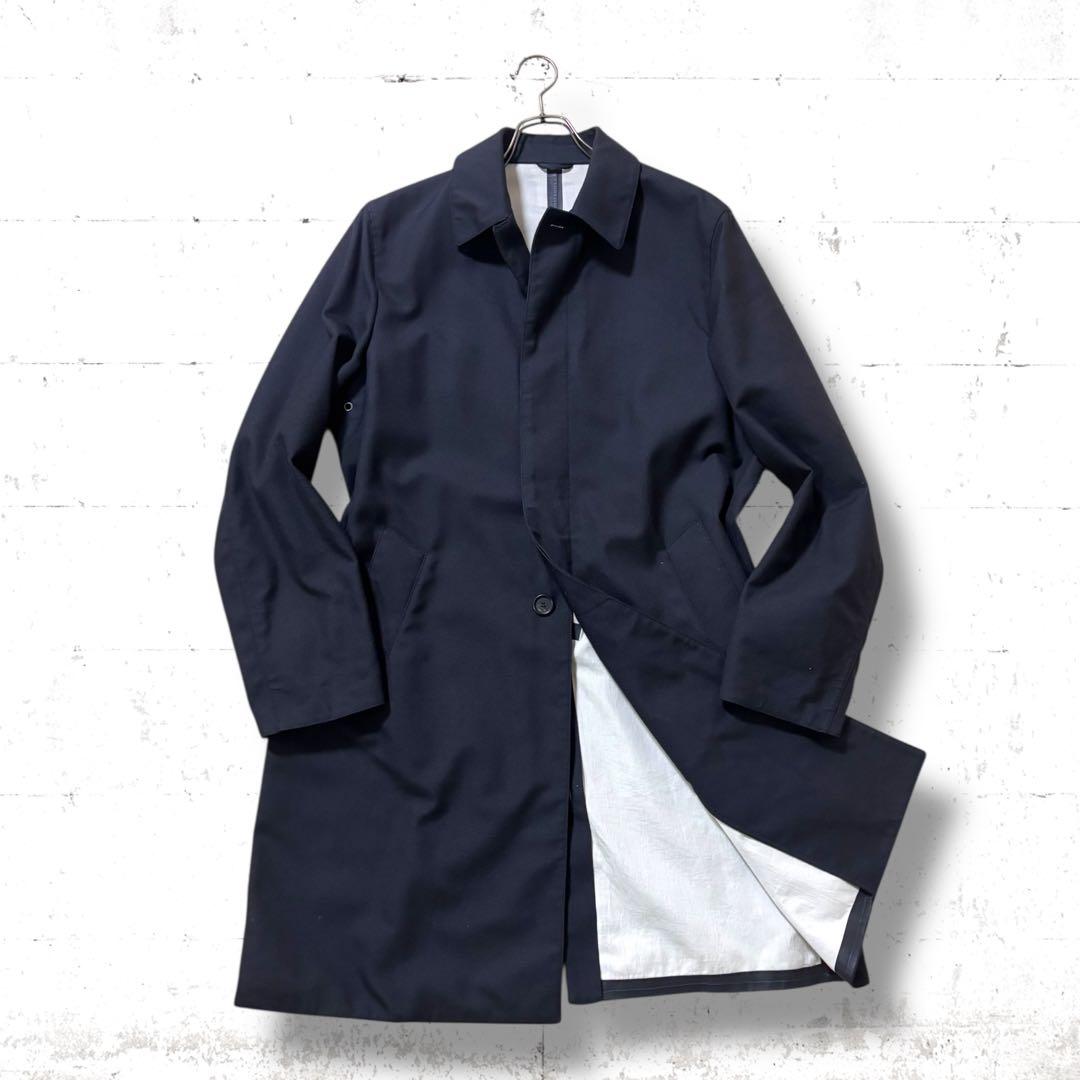 イタリア製　PRADA ウール　ステンカラー　コート　ロング　XL 比翼デザイン