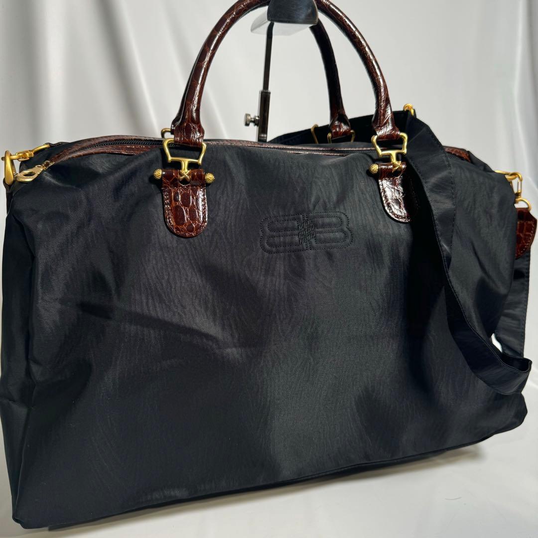 ★極美品★ BALENCIAGA ヴィンテージ ボストンバッグクロコダイル型押し