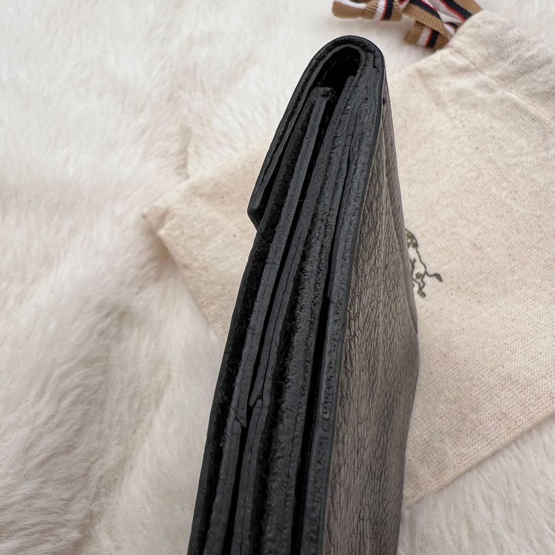 美品✨IL BISONTE 本革 折り財布 ブラック 巾着付