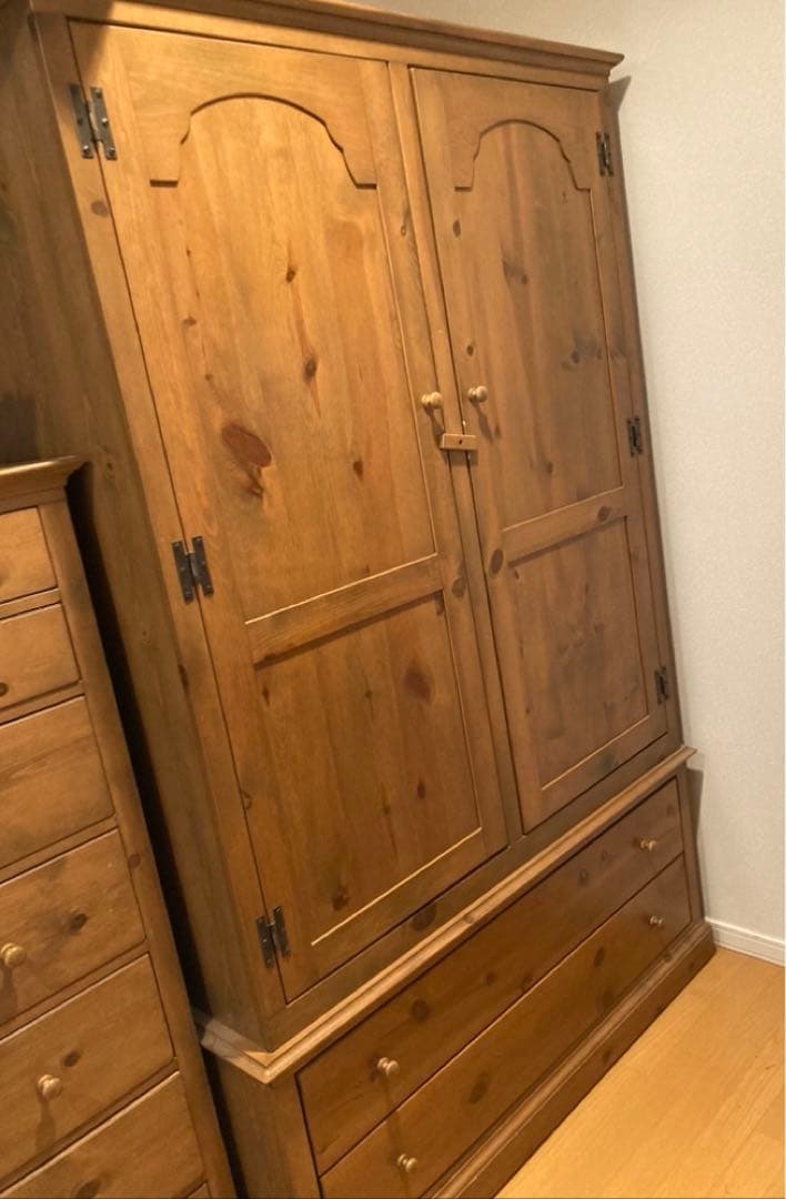 【アンファン】コーハウス　木製タンス 2扉収納 引き出し付き