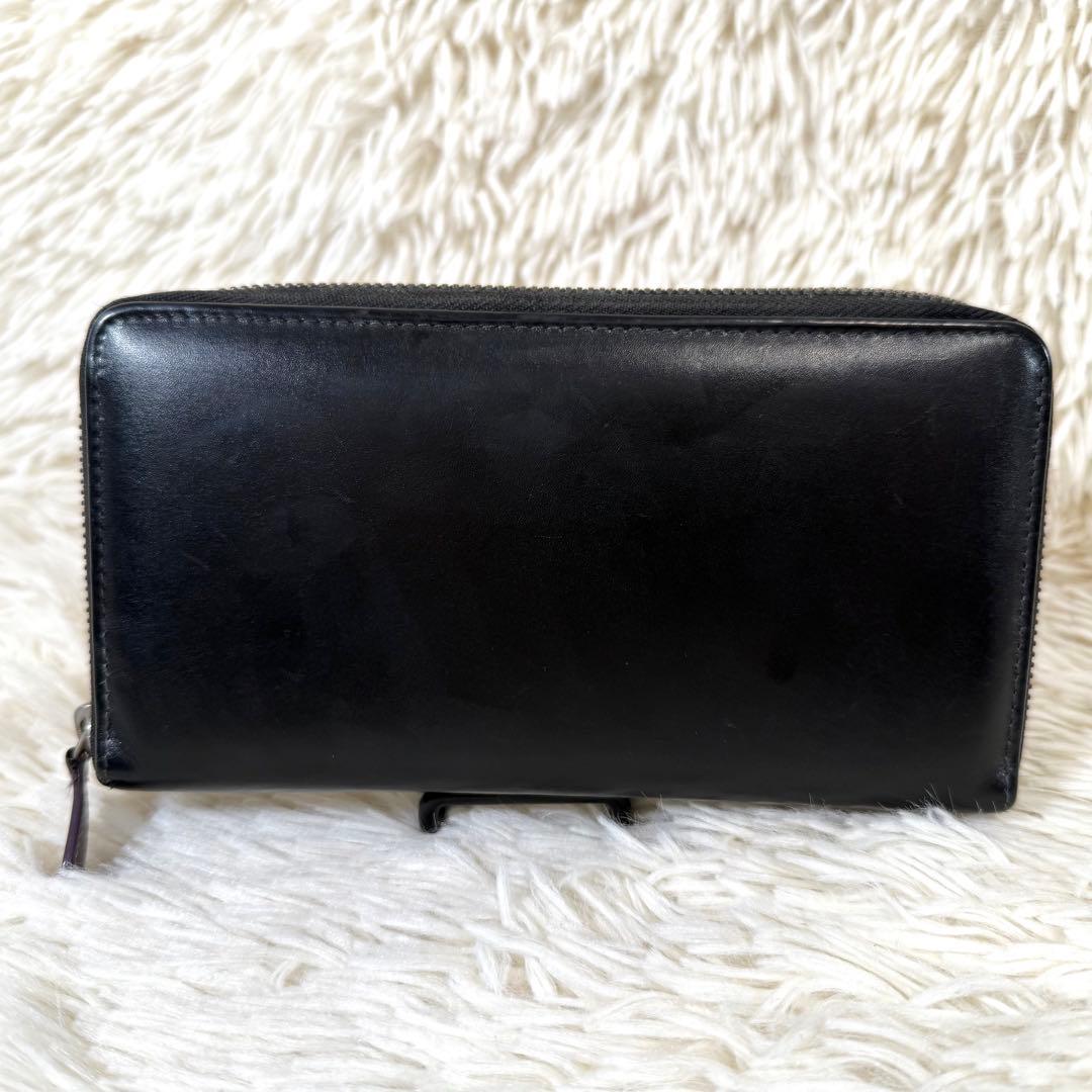 エッティンガー ETTINGER ラウンドファスナー 長財布 ブラック 内側紫