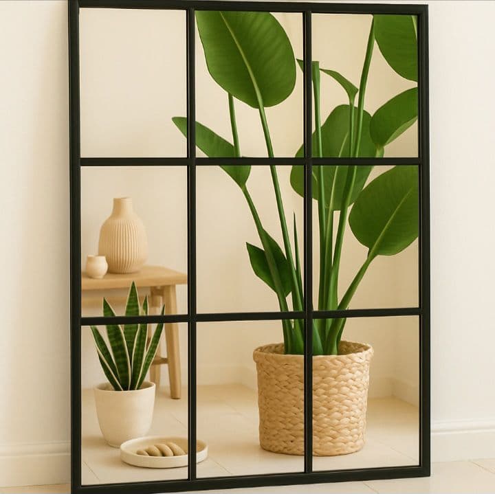 姿見　格子　18枚ミラー　海外風　大型ミラー