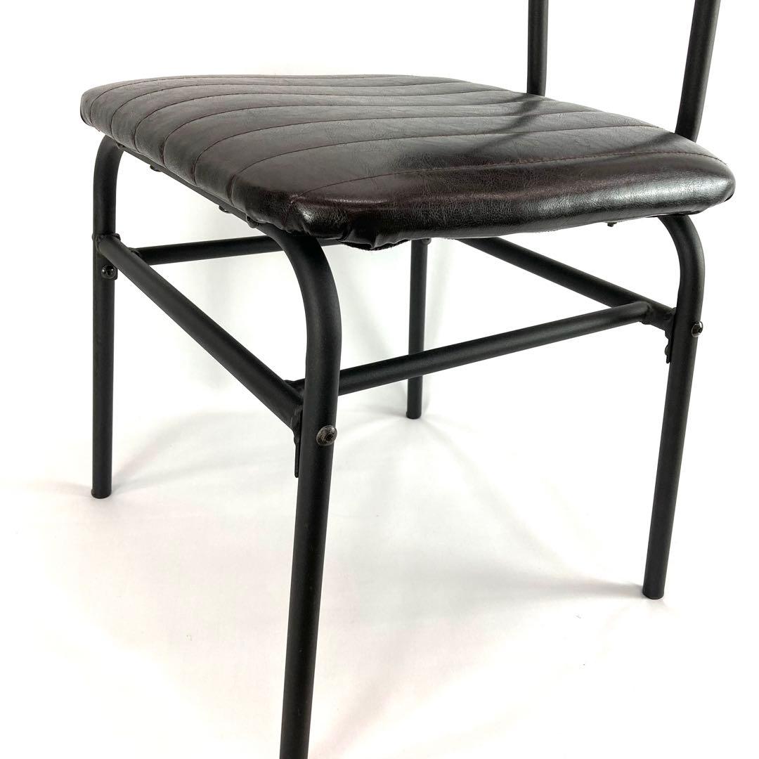 ピ*ん様 アンティークデザイン インダストリアル スチールフレームチェアー ブラ