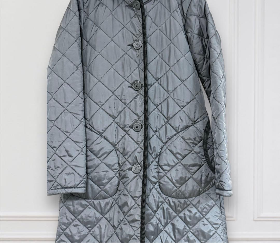 LAVENHAMラベンハム キルティング フード ロングコート レオパード裏ボア