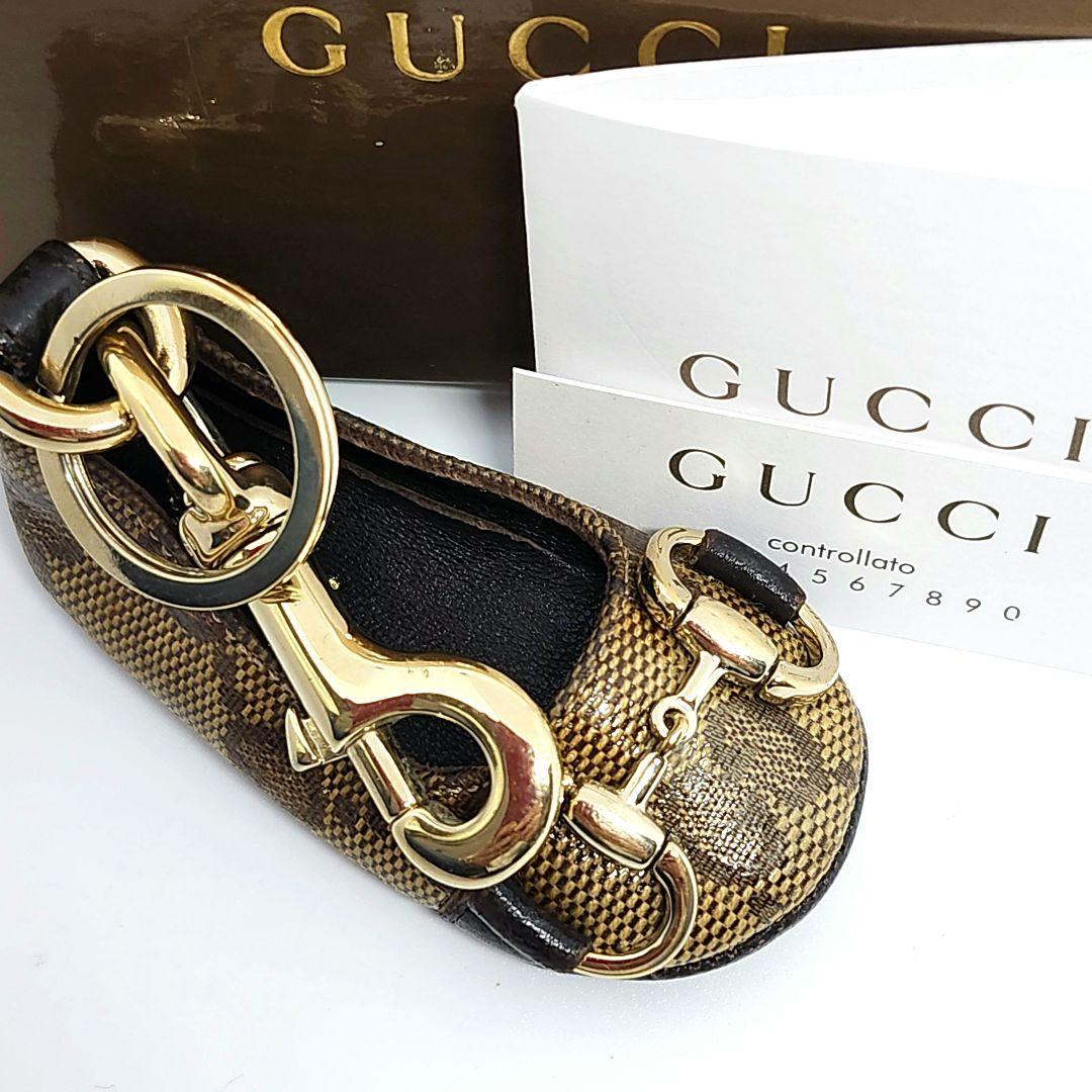 GUCCI グッチ キーリング GG ビット キャンバス ゴールド シューズ 靴