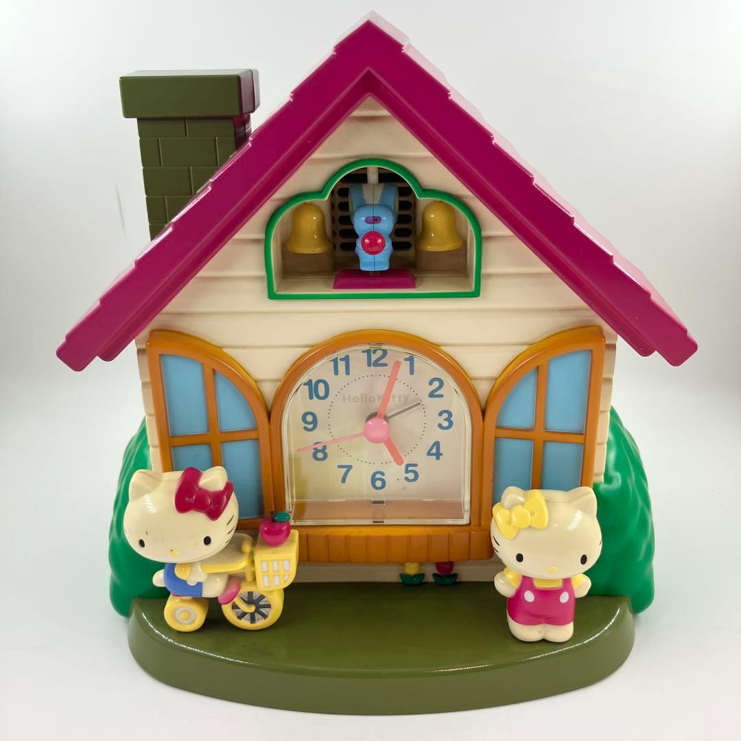 ハローキティ　目覚まし時計　ジオラマ　レア　レトロ　ハウス　ジャンク