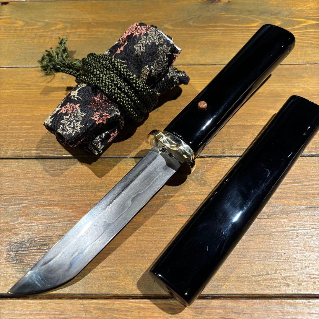 日本刀残欠クラフトナイフNo.67 最上大業物 長曽祢虎徹興里 黒鞘