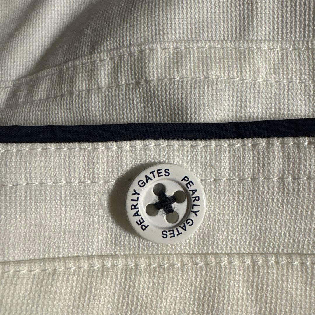 【美品】パーリーゲイツ ロゴ入りホワイトゴルフパンツ