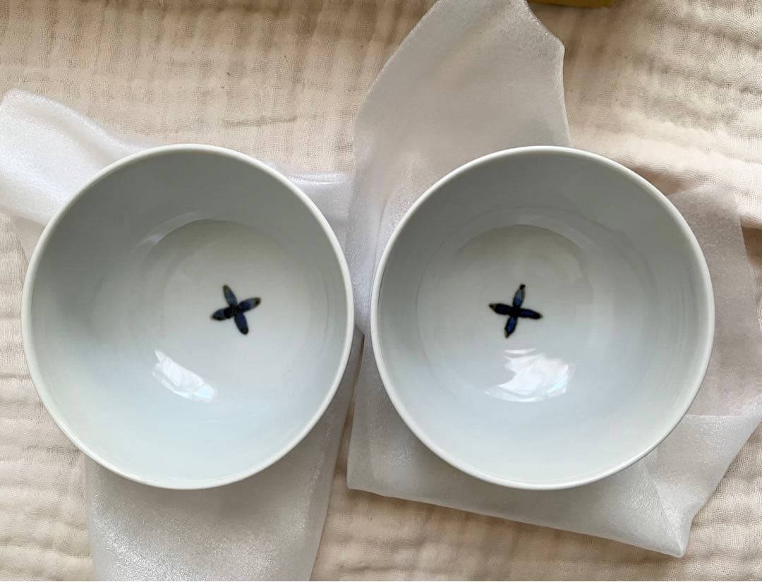 徳永遊心　九谷青窯　九谷焼　色絵 花つなぎ 皿　お茶碗　深皿　プレート　新品