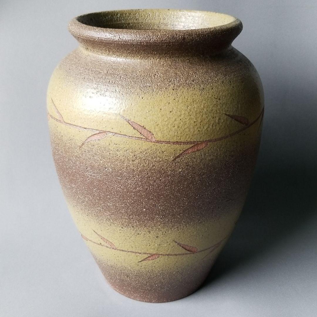 信楽焼傘立て 壷型絵付け 高さ４２cm