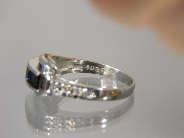 Pt900 サファイア1.02 メレ0.04 リング 14号　訳有