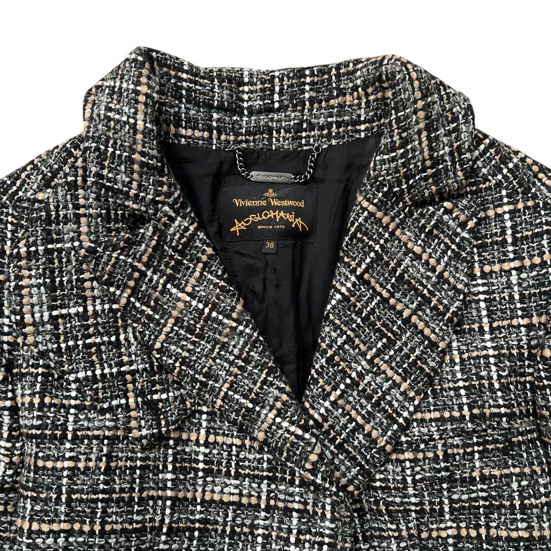 ヴィヴィアンウエストウッドアングロマニア　ツイードコート　裏地オーブ柄　M相当
