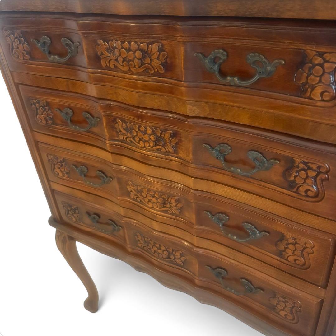 イタリア製 チェスト 猫脚 ロココ調 花柄 アンティーク家具