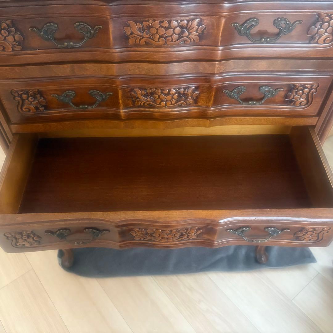 イタリア製 チェスト 猫脚 ロココ調 花柄 アンティーク家具