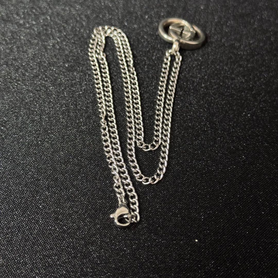 GUCCI Gペンダント　シルバー　50cm