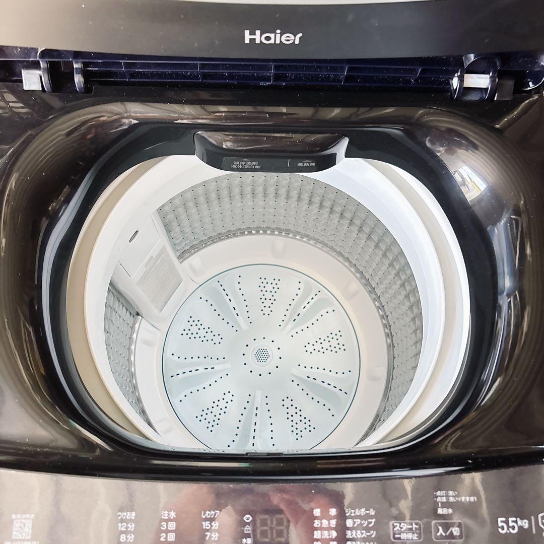 使用期間2ヶ月程度 Haier 全自動洗濯機 JW-U55MK 5.5kg 黒