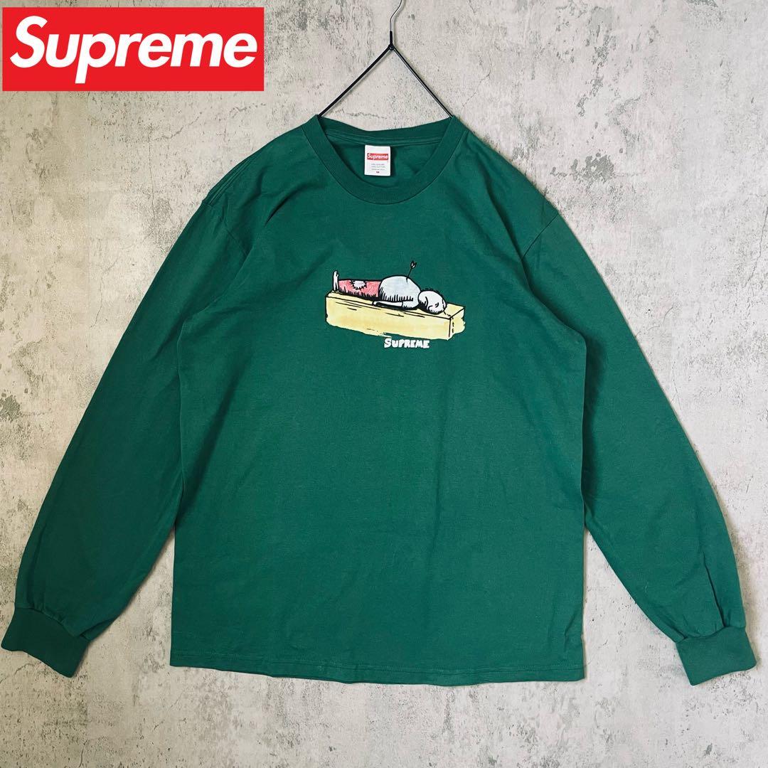 Supreme カットソー 長袖 ロンT 緑 USA M 古着 シュプリーム