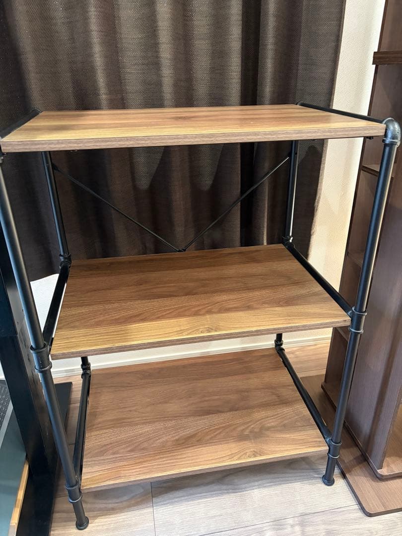 棚 おしゃれ 北欧 ラック 収納 オープンシェルフ 2段 木製ラック アイアン