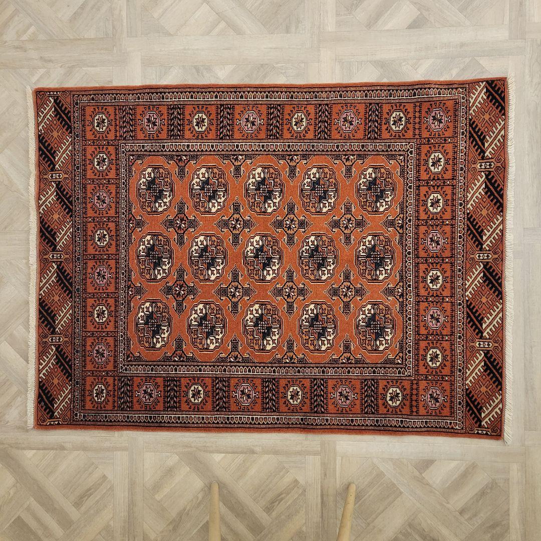 108x144cmパキスタン手織りマット(180)ギャッベ・ペルシャ・じゅうたん