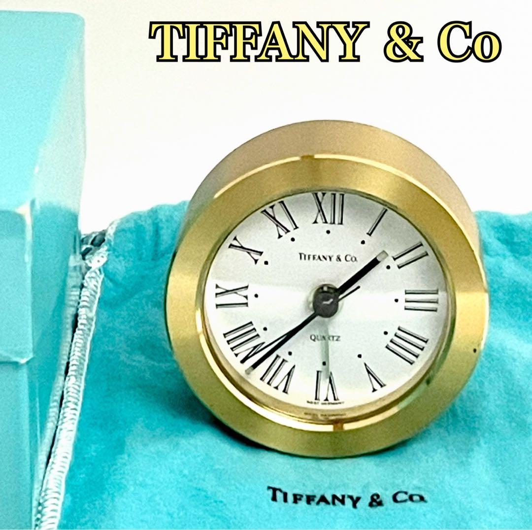 美品✨稼働品 ティファニー 置き時計 ゴールド クォーツ 高級感◎ インテリア