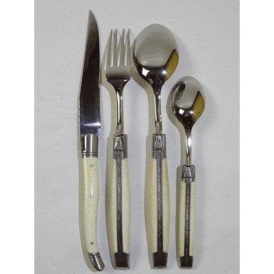 新品ラギオール カトラリー24ピースセット水牛の角 アイボリー