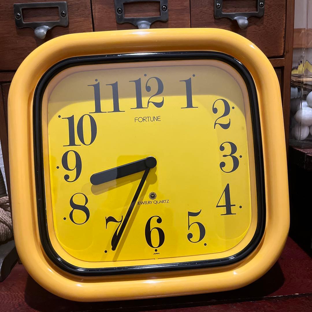 昭和レトロ ポップ FORTUNE JEWELRY QUARTZ 壁掛け時計