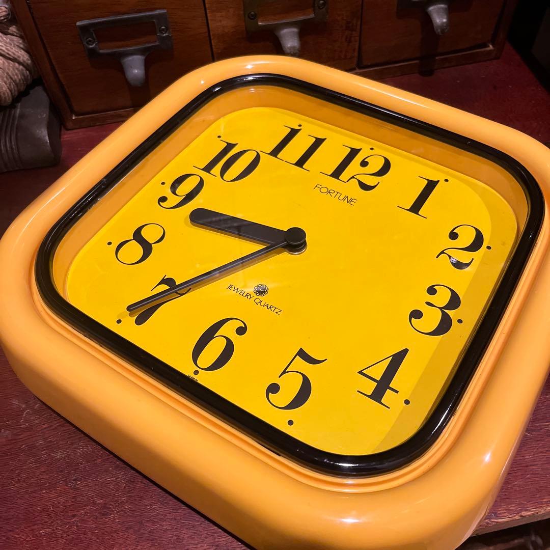 昭和レトロ ポップ FORTUNE JEWELRY QUARTZ 壁掛け時計