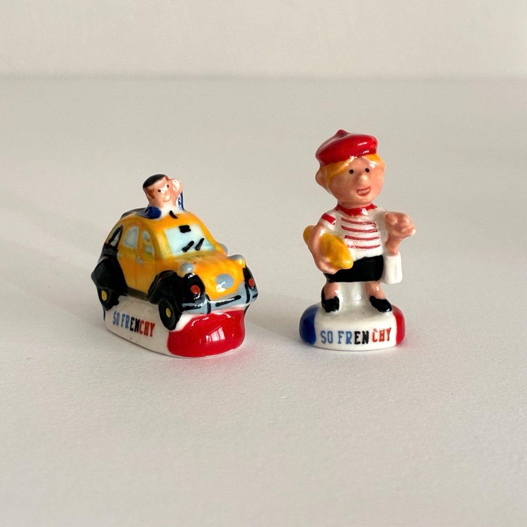 トリコロール　フェーブ　フランス　陶器　ミニチュア　置物　パリ　エッフェル塔