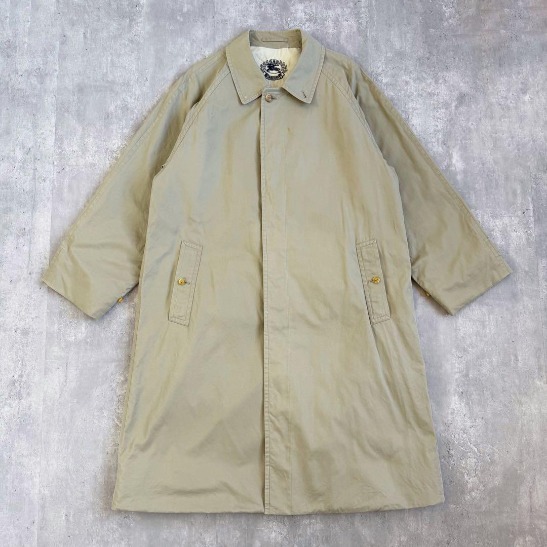 80's バーバリーズ ステンカラーコート 比翼ボタン 175推奨 ヴィンテージ