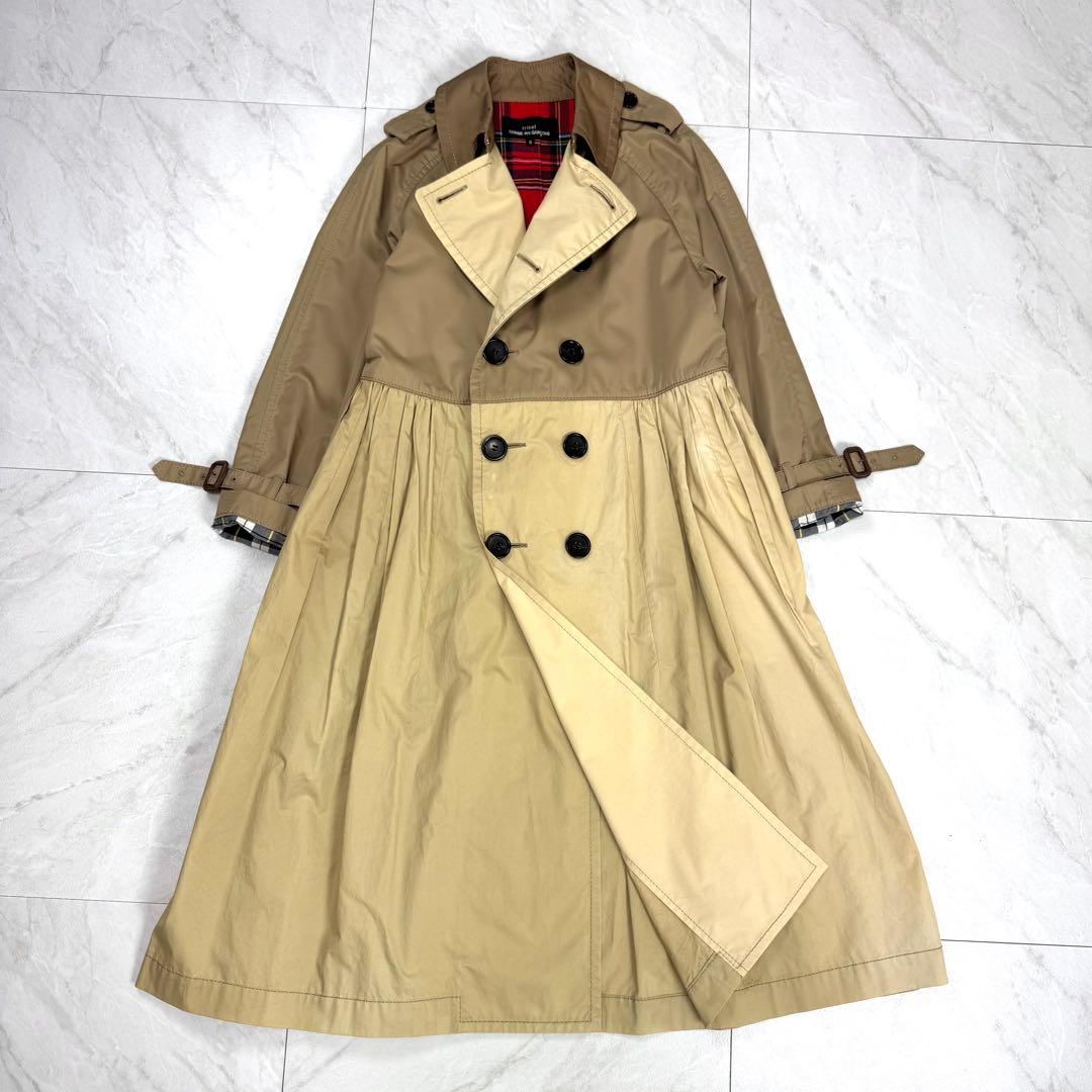 AD2017 トリコ コムデギャルソン トレンチコート バイカラー チェック
