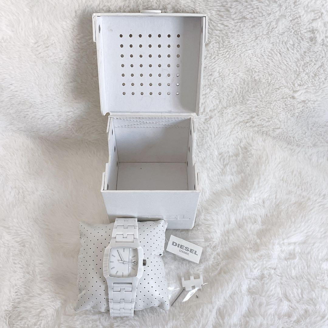 【廃盤】DIESEL セラミック 腕時計 ホワイト 箱付き 極美品 ユニセックス