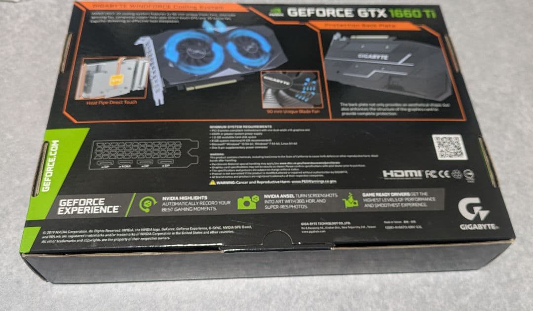 グラフィックボード・グラボ・ビデオカード GIGABYTE NVIDIA GeForce GTX 1660Ti 6GB